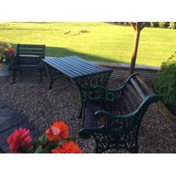 Garden table and two chairs