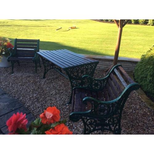 Garden table and two chairs