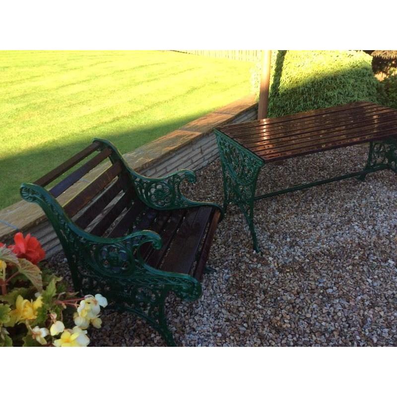 Garden table and two chairs