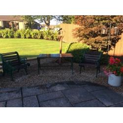 Garden table and two chairs