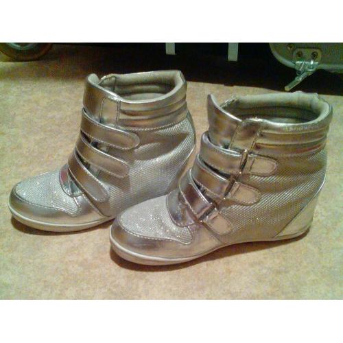Silver high heels