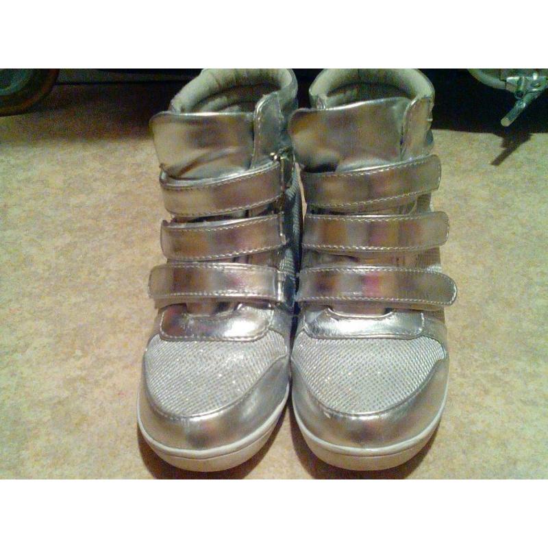 Silver high heels