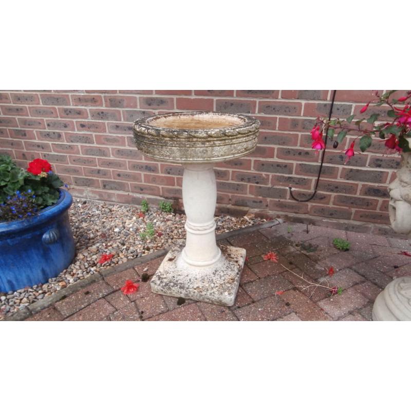 Garden Bird Bath, 19th century style, exact age not known, 26in high.