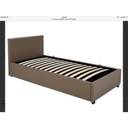 BRAND NEW IN BOX Single ottoman bed frame leather effect headboard and base