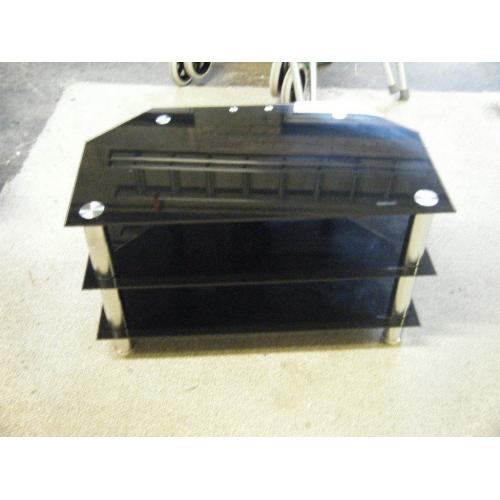 tv stand glass black