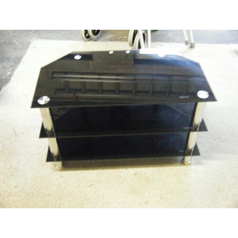 tv stand glass black