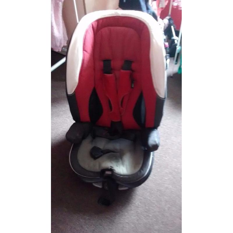 Car seat, petrol can, jump leads, tow ropes