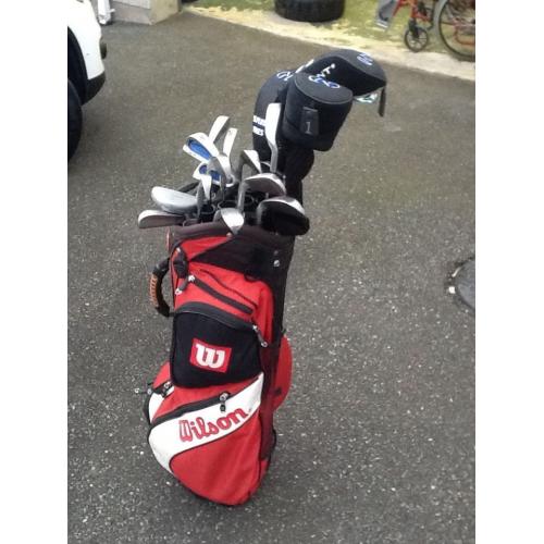 Full set of Carsten clubs , includes trolley and back support for trolley
