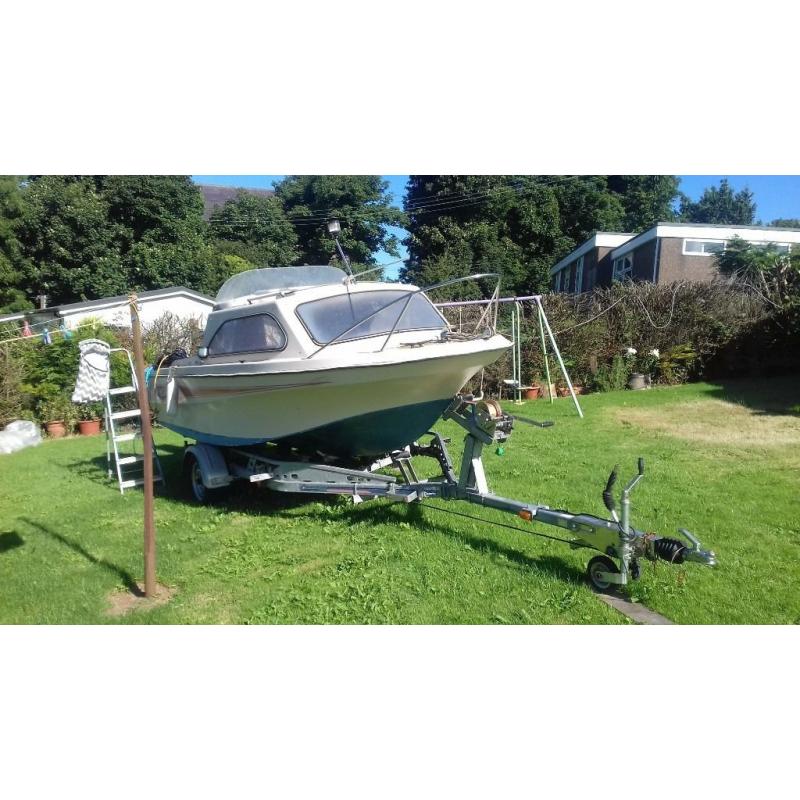 shetland 18f boat 60hp , 1 year old trailer, ready for water r