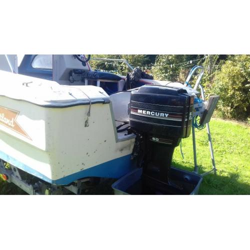 shetland 18f boat 60hp , 1 year old trailer, ready for water r