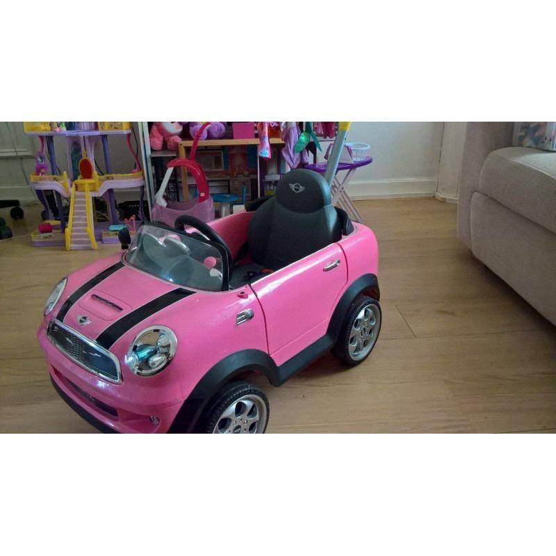 Mini Cooper Pink push along