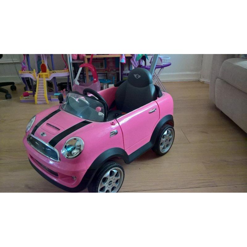 Mini Cooper Pink push along