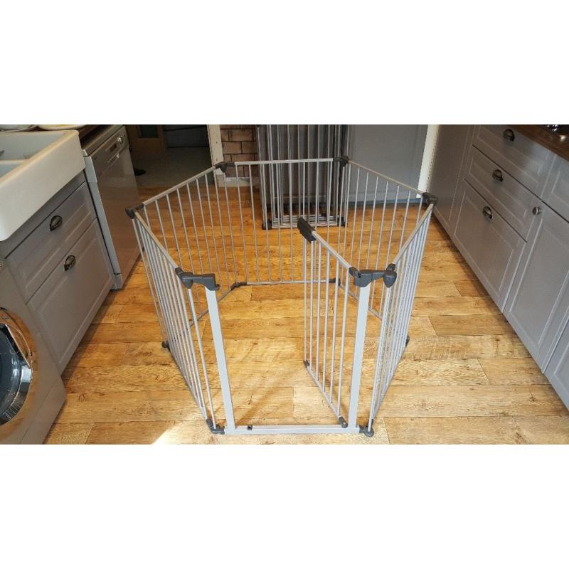 2 x BabyDan Playpens - Room dividers in metallic grey