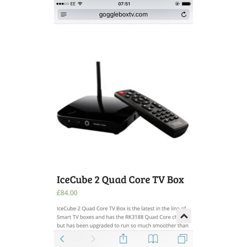 Android Icecube 2 tv box. Includes wireless keyboard