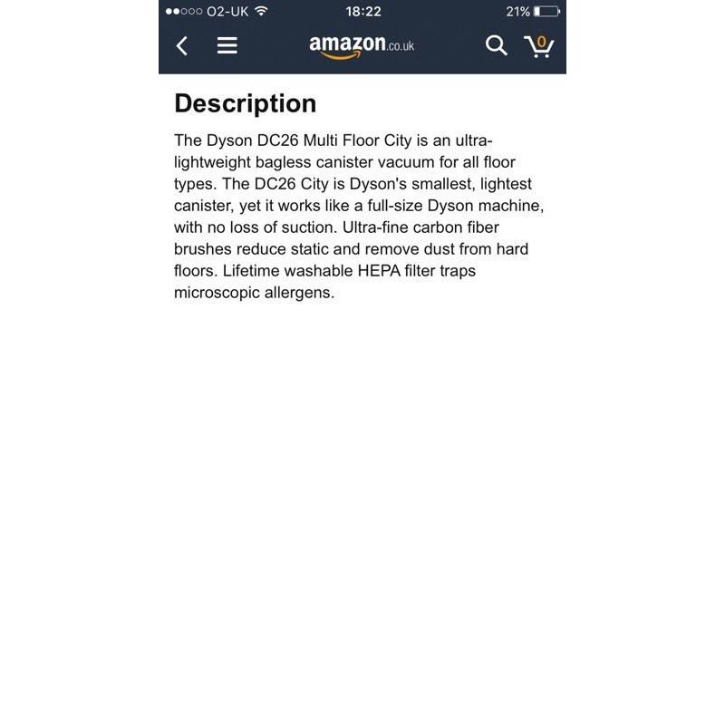 Dyson DC 26 multi floor