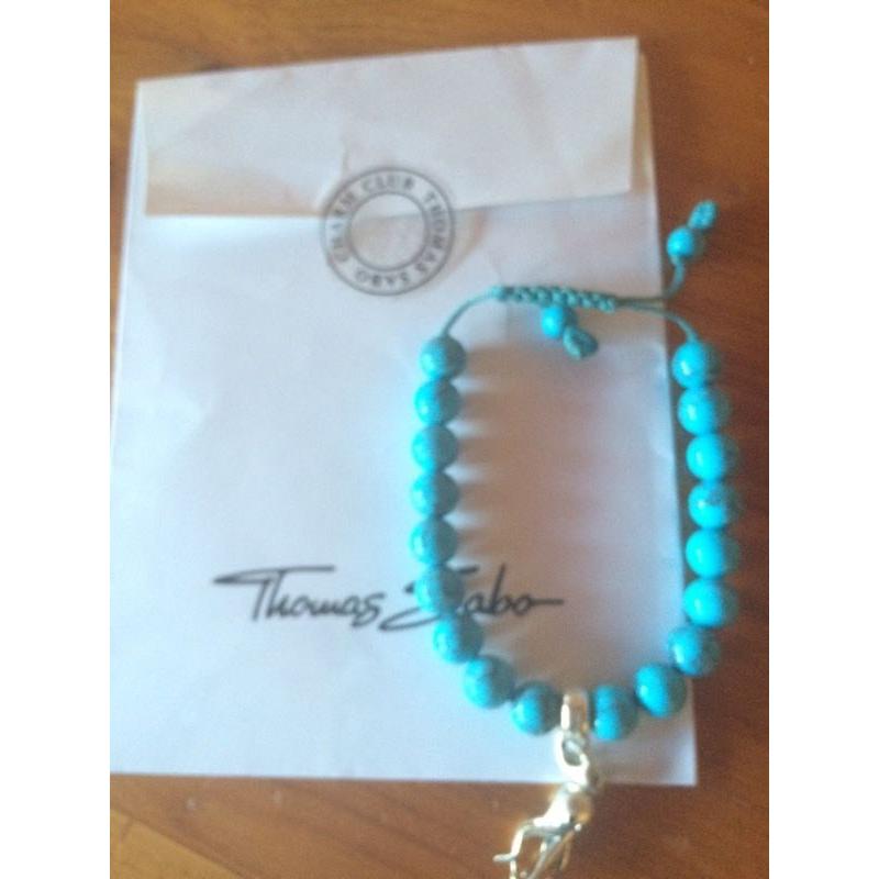Turquoise Thomas Sabo bracelet and squid charm