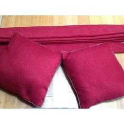 NEXT Roman Blind with 2 matching cushions - cranberry coloured