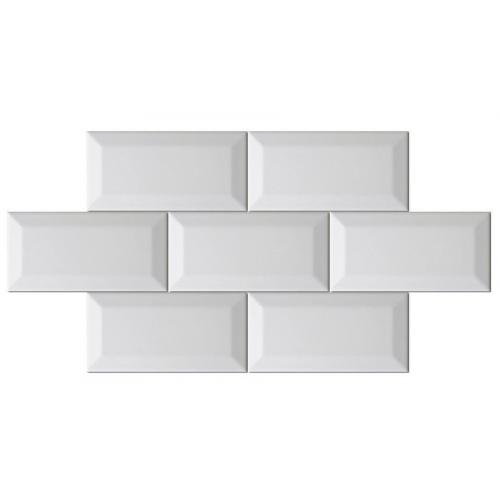 63 Wicks Bevelled Edge White Gloss Metro / Subway tiles (200mm x 100mm x 6mm)