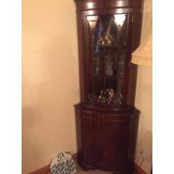 Mahogany corner cabinet