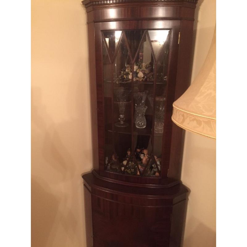 Mahogany corner cabinet