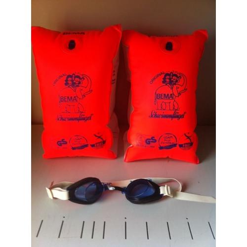 Large armbands and goggles