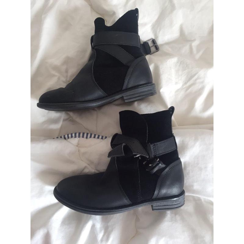 Girls next black ankle boots size 11