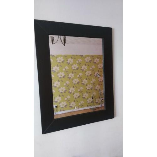 brown leather mirror