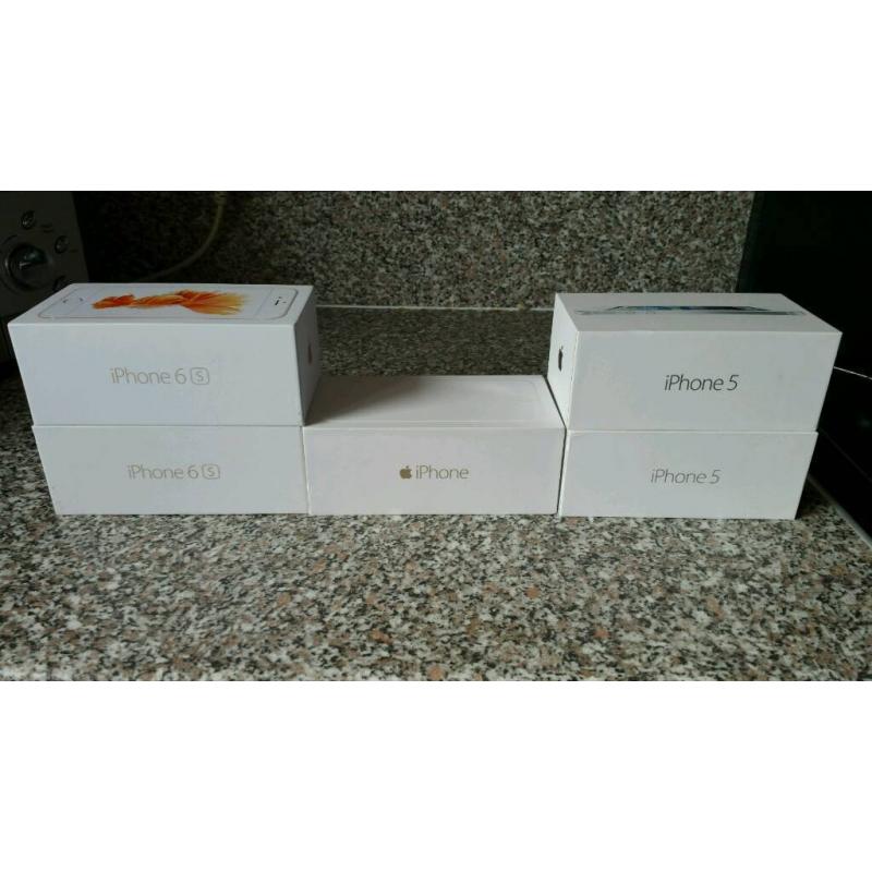 5 Empty iphone boxes