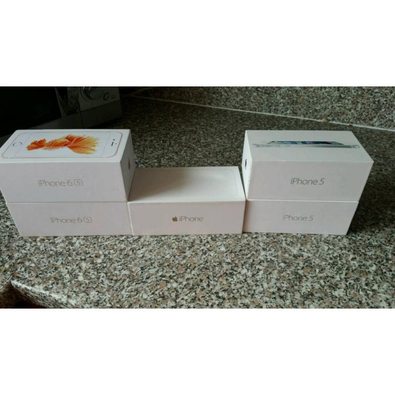 5 Empty iphone boxes