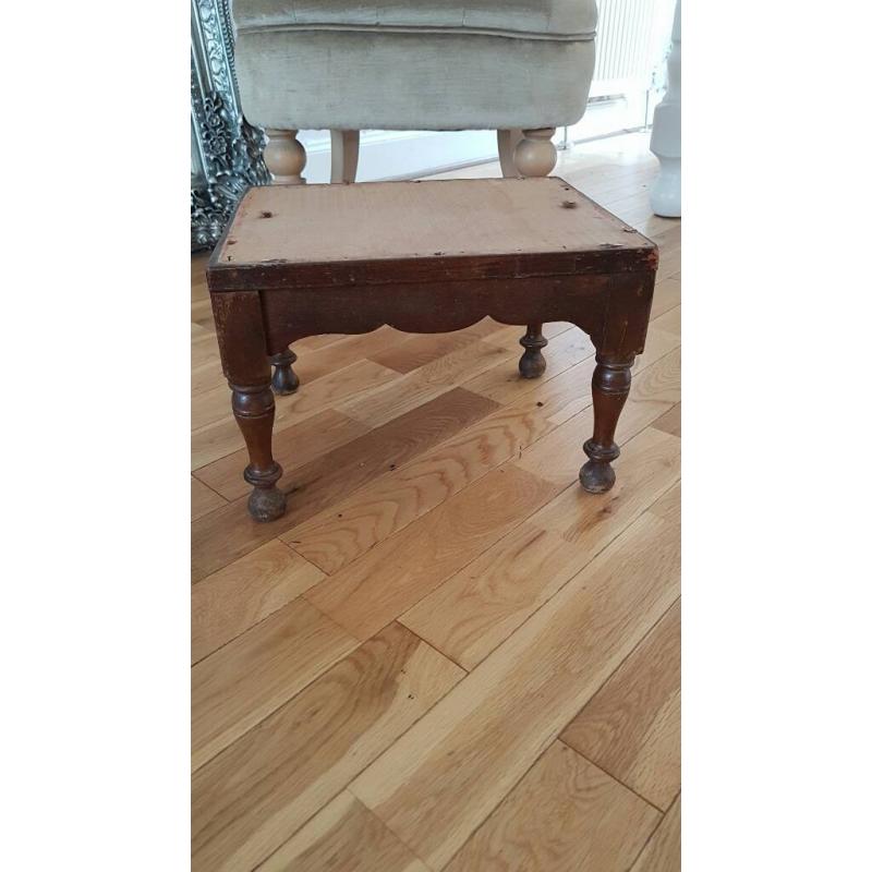 Vintage antique shabby chic footstool - needs restored