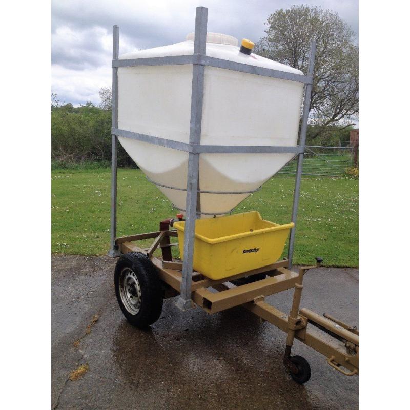 Field/Paddock Large Fresh Water Bowser Transport Trailer - 900Ltrs