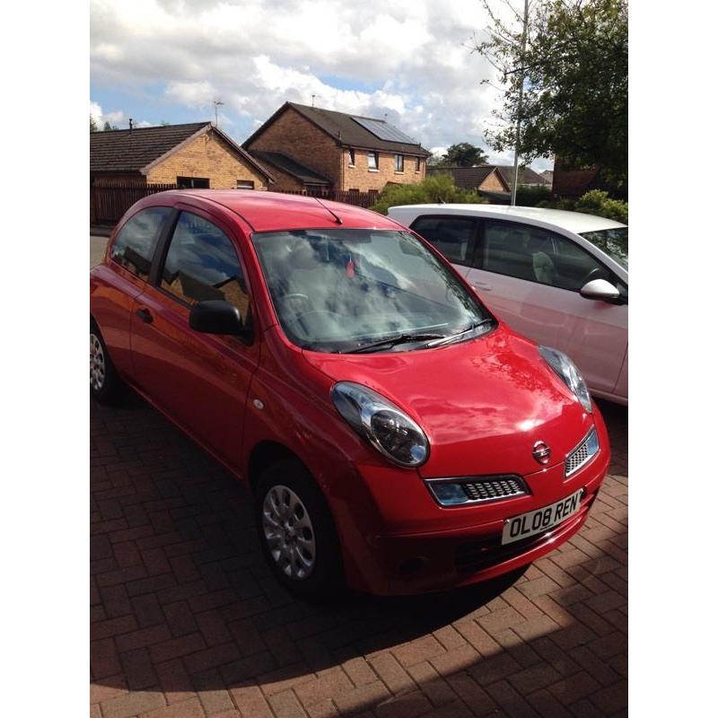Red Nissan Micra Visia 1.2 Petrol
