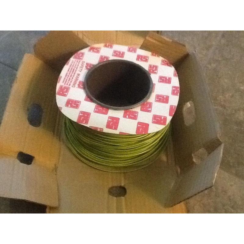100m single core appliance wiring yellow/green 1.5m. 600v internal