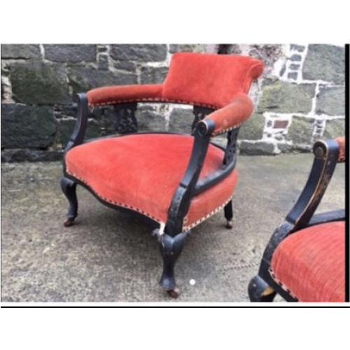 Pair of funky parlour chairs bargain wooden carved