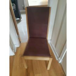 6 seat dinning room solid oak table and chairs