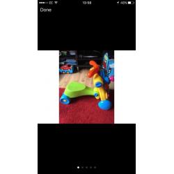Toddler scooters and activity table