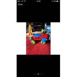 Toddler scooters and activity table