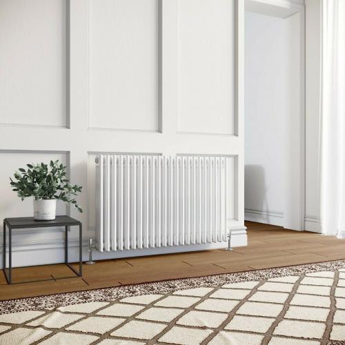 +SALE+ 600x1000mm White 3 Column Traditional Horizontal Radiator