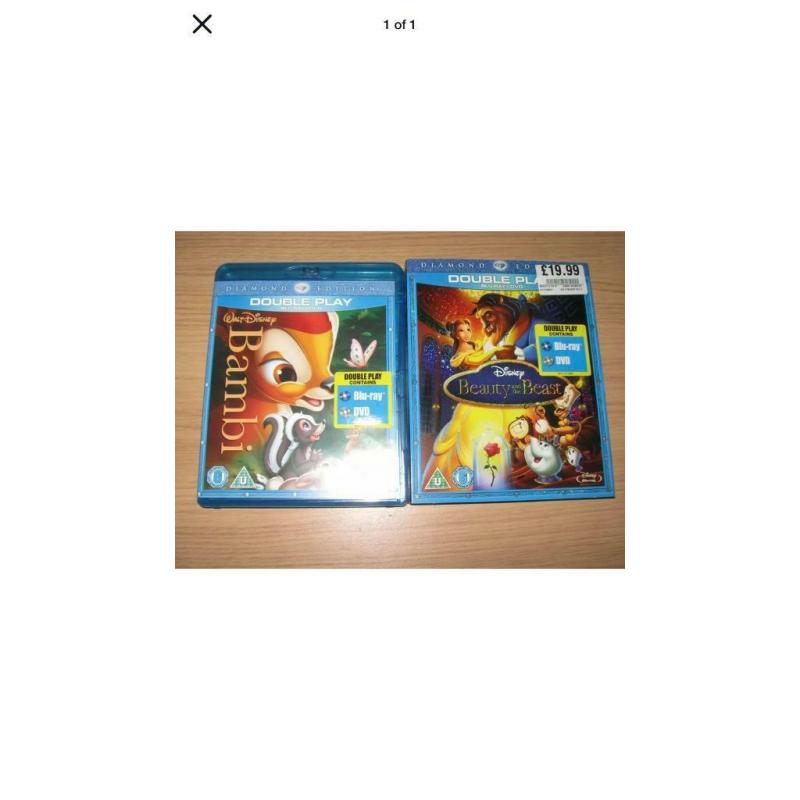 Disney Bambi and Beauty and the Beast Blu Rays