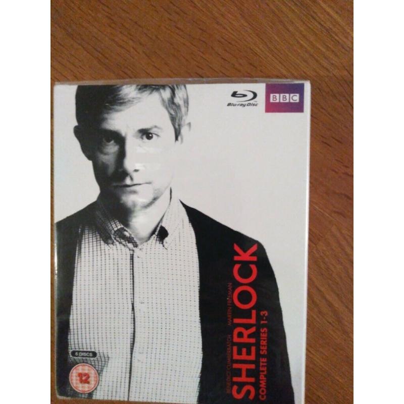 Sherlock on blu ray. New and sealed. Series 1 to 3
