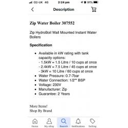 ZIP wall mount instant boiling water.