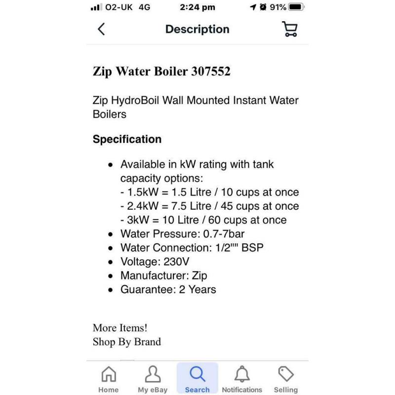 ZIP wall mount instant boiling water.
