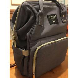 Grey Nappy Baby Changing Rucksack Bag