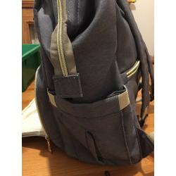 Grey Nappy Baby Changing Rucksack Bag