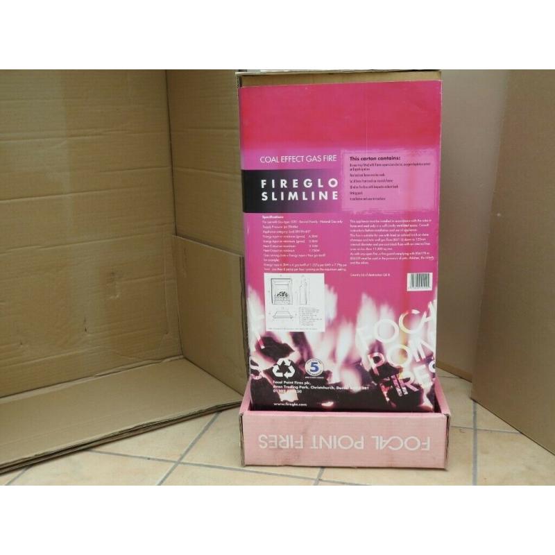 Slimline coal effect gas fire, unused and still boxed