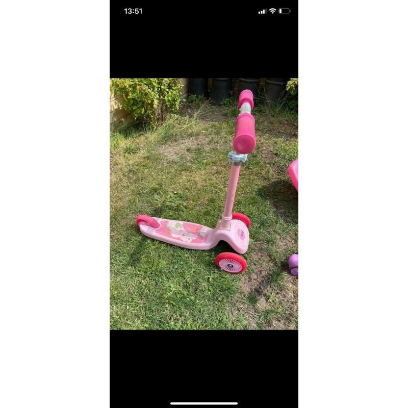 Girls pink scooter