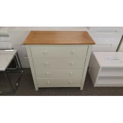 Julian Bowen Salerno 2 Tone Ivory and Oak 4 Drawer Chest By Julian Bowen Can Deliver