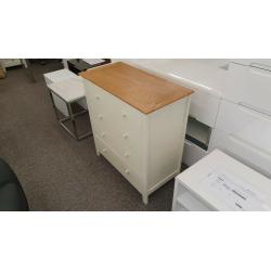 Julian Bowen Salerno 2 Tone Ivory and Oak 4 Drawer Chest By Julian Bowen Can Deliver