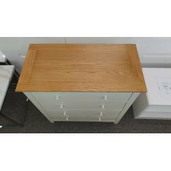 Julian Bowen Salerno 2 Tone Ivory and Oak 4 Drawer Chest By Julian Bowen Can Deliver