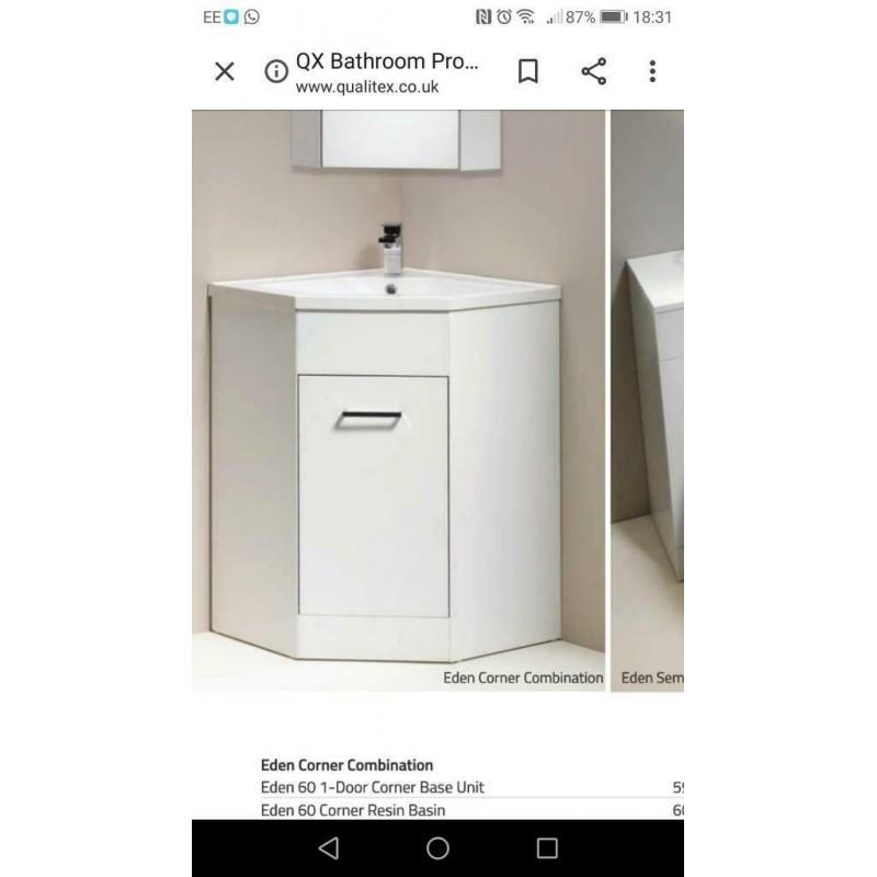 600 x 600 large vanity unit sink brand new